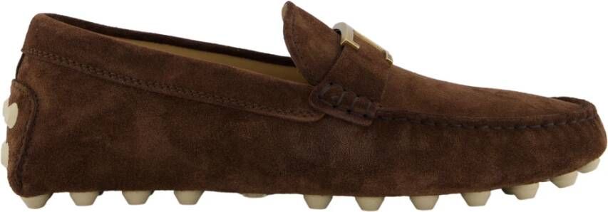 TOD'S Tijdloze Gommino Macro Loafer Brown Heren