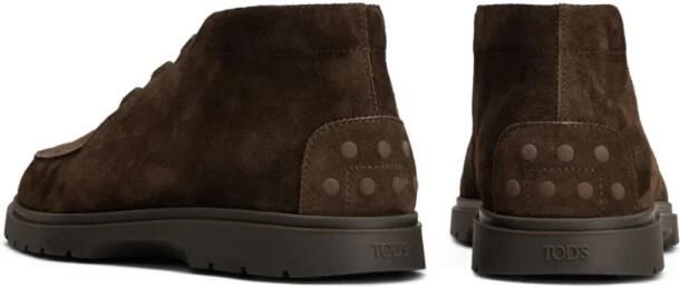 Tod's Bruine Suède Enkellaarzen met Elastische Veters - Foto 7