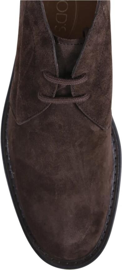 TOD'S Stijlvolle Suède Woestijnlaarzen met Rubberen Studs Brown Heren - Foto 2
