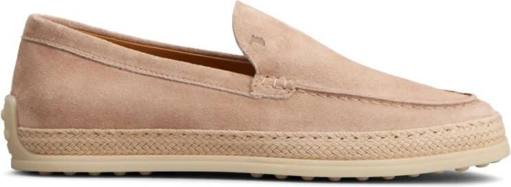 Tod's Beige Leren Instap Platte Schoenen