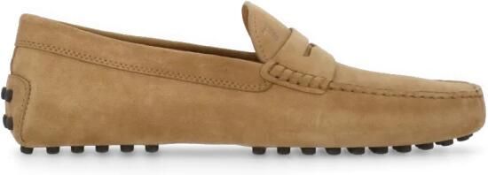 Tod's Beige Leren Loafers Vierkante Neus Schoenen