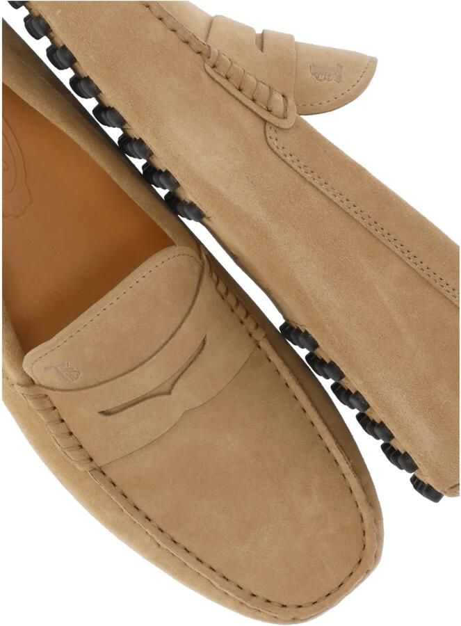 Tod's Beige Leren Loafers Vierkante Neus Schoenen - Foto 2