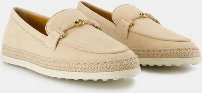 TOD'S Instappers Dames Gomma Rafia 92k Mocass.t Ring Inf. Suède Beige - Foto 3