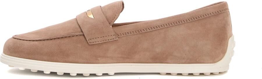 Tod's Beige Rubberen Zool Mocassin