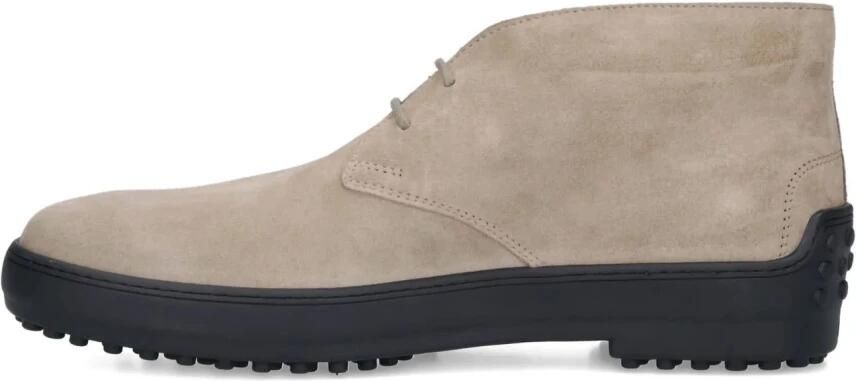 Tod's Beige Suède Desert Boots Vetersluiting