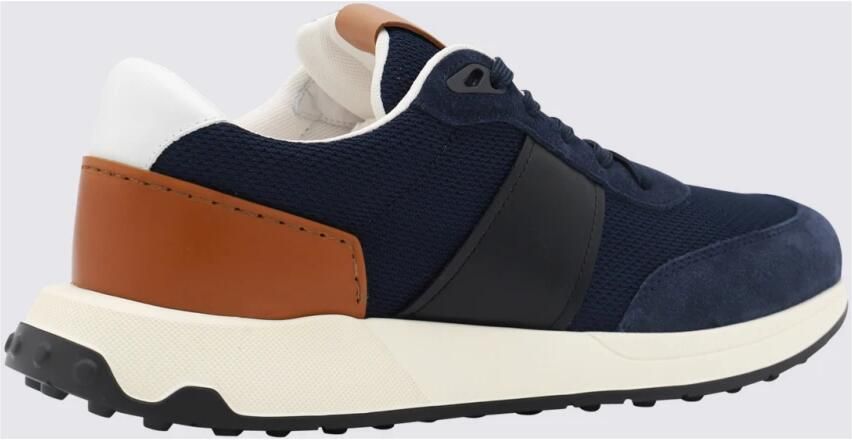 Tod's Blauwe Marineblauwe Sneakers met Leren Details