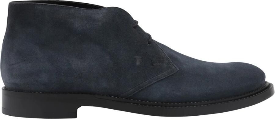 Tod's Blauwe Suède Veterschoenen
