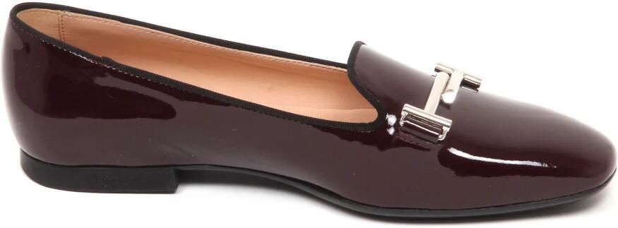Tod's Bordeaux Patent Ballerina Platte Schoenen