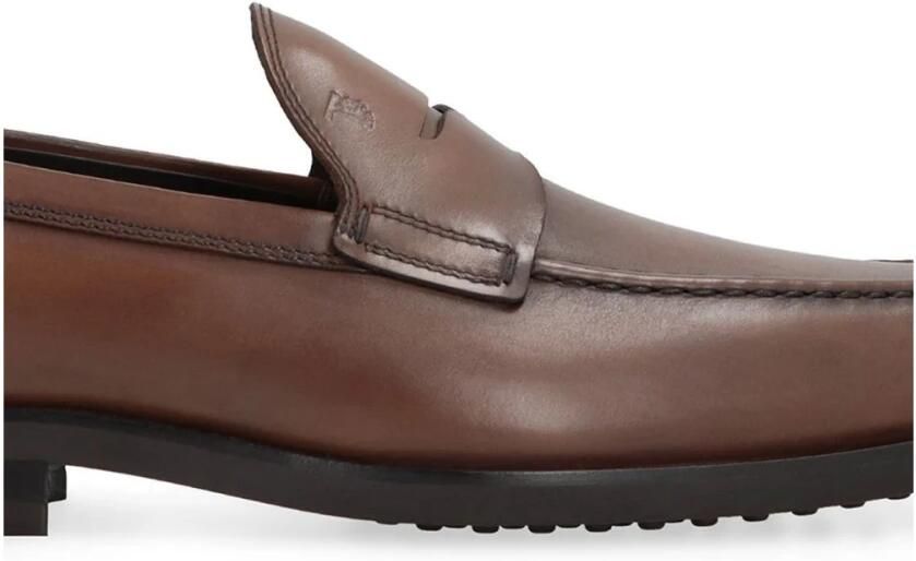 Tod's Bruin Leren Mocassin Sandalen