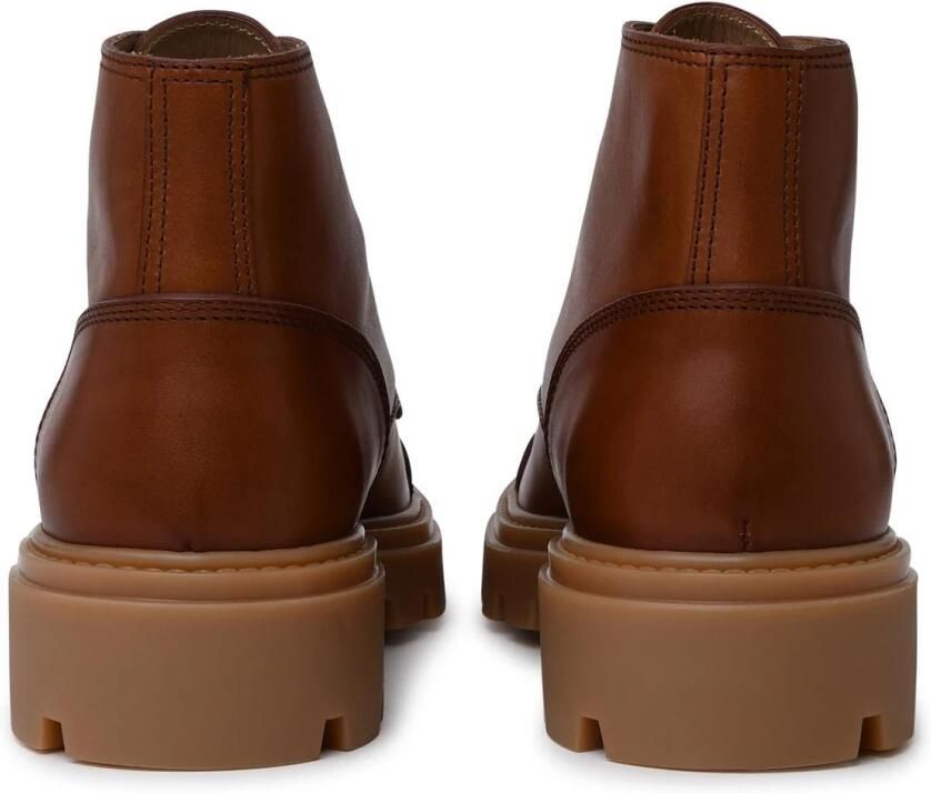 Tod's Bruine Leren Laars Monogram Tod`s Stijl Bruine Leren Laars Monogram Tod`s Stijl