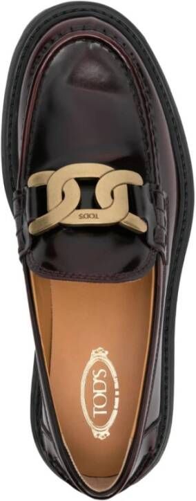 Tod's Bruine Leren Loafers met Hak