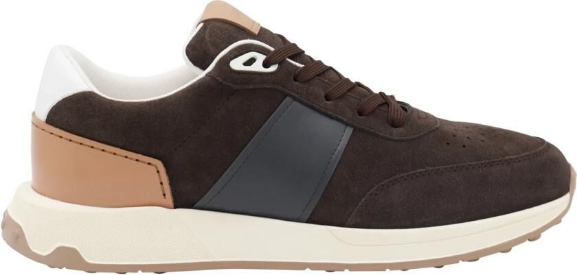 Tod's Bruine Leren Sneakers met Ronde Neus