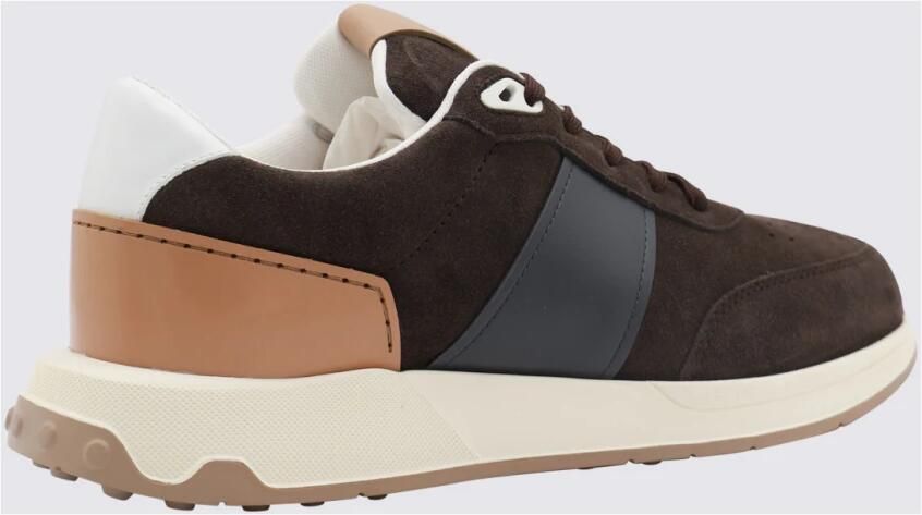Tod's Bruine Leren Sneakers met Ronde Neus - Foto 2