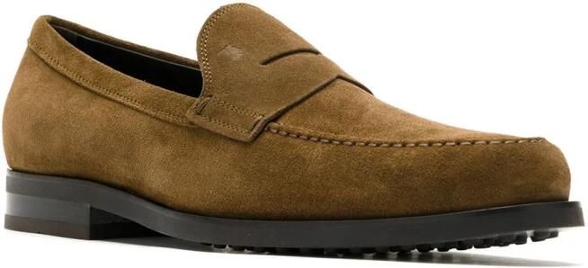 Tod's Bruine Suède Loafers Penny Strap