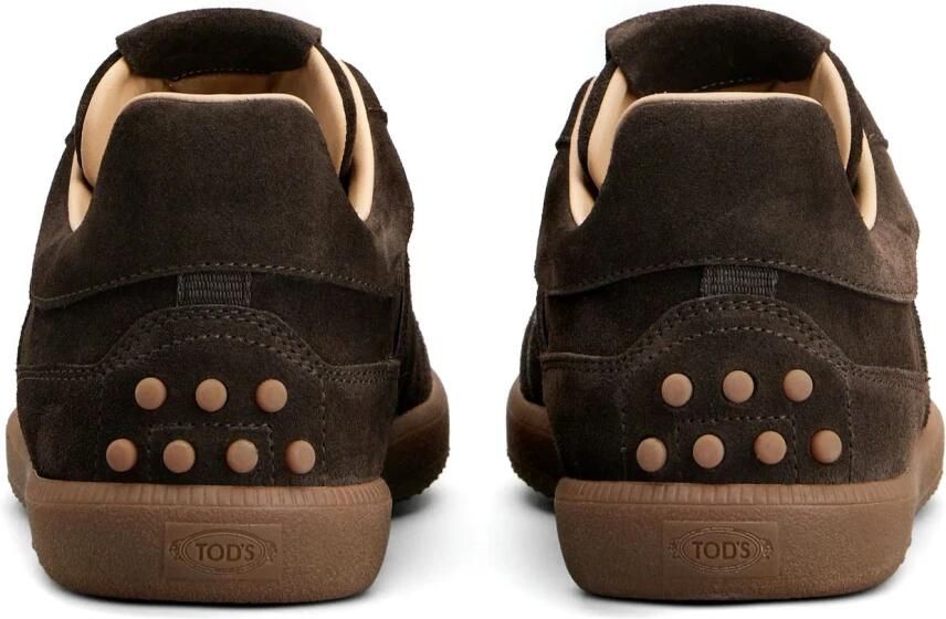 Tod's Bruine Suède Sneakers met Rubberdetails