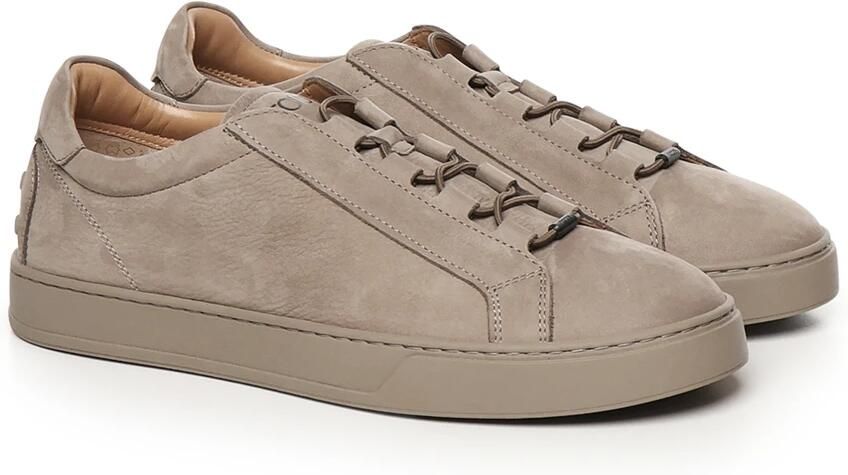 Tod's Donker Beige Nubuk Leren Sneakers