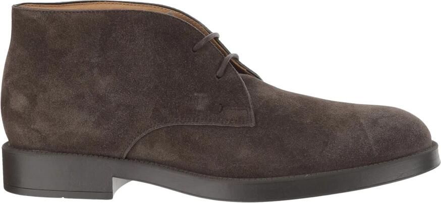 Tod's Donkerbruine Suède Veterschoenen