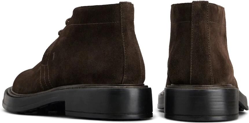 Tod's Donkerbruine woestijnlaarzen met monogram