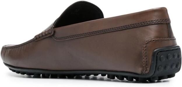 TOD'S Bruine Loafers met Reliëflogo Brown Heren