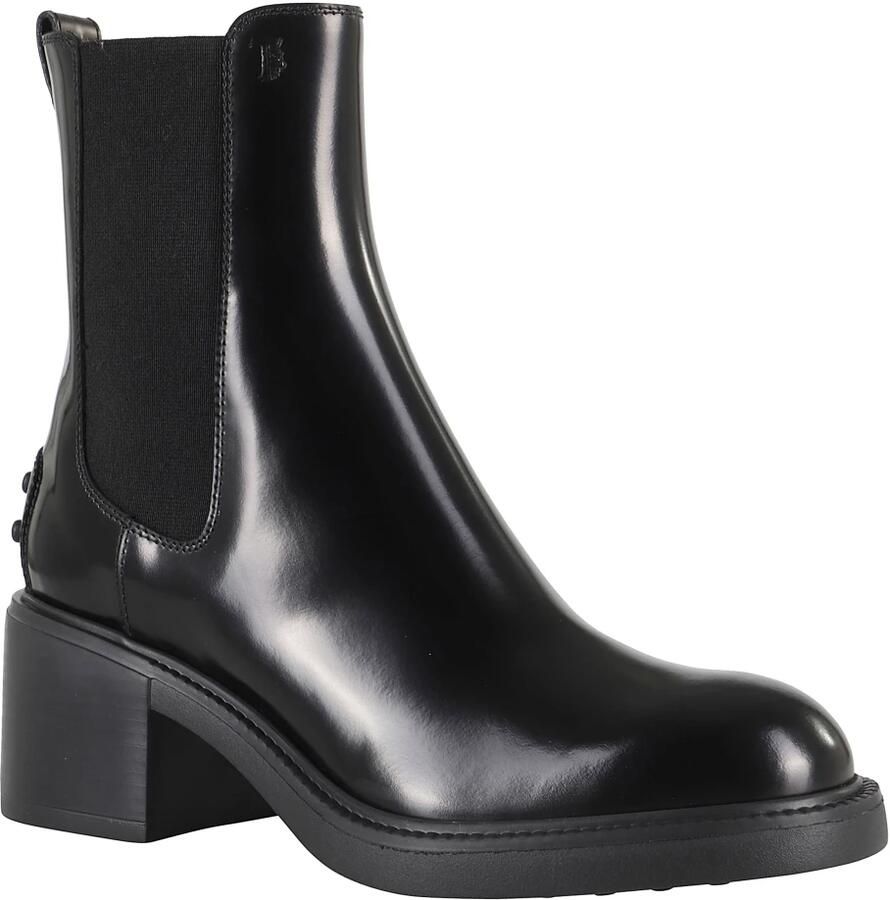 Tod's Zwarte enkellaarzen met rubberen zool - Foto 2
