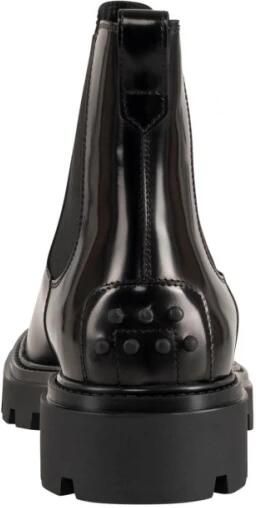 TOD'S Zwarte Leren Laarzen met Elastische Inzetstukken Zwart Heren - Foto 2