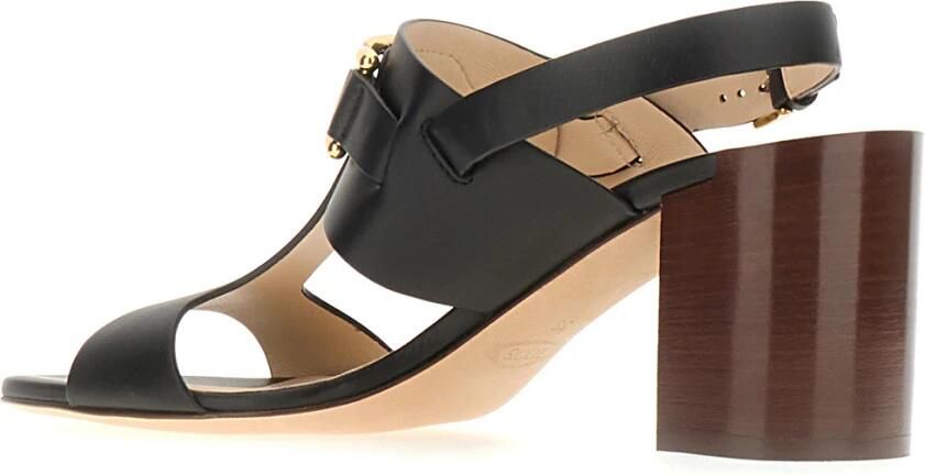 TOD'S Hoge Hak Leren Sandalen Black Dames - Foto 2