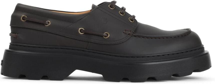 Tod's Bruine Leren Veterschoenen voor Mannen