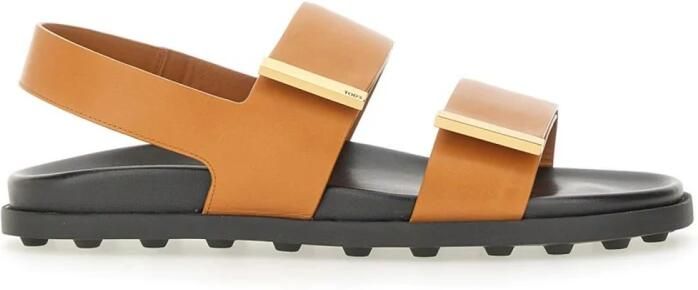 Tod's Leren Slingback Sandalen met Metalen Detail