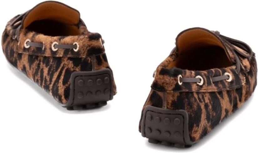 Tod's Loafers van kalfsleer met luipaardprint