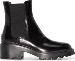 TOD'S Boots Women Chelsea Boots GOMMA CARRO Calfskin in zwart