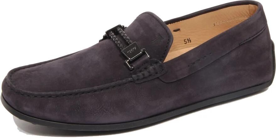 Tod's Blauwe Suède Loafer Schoen Metalen Klem