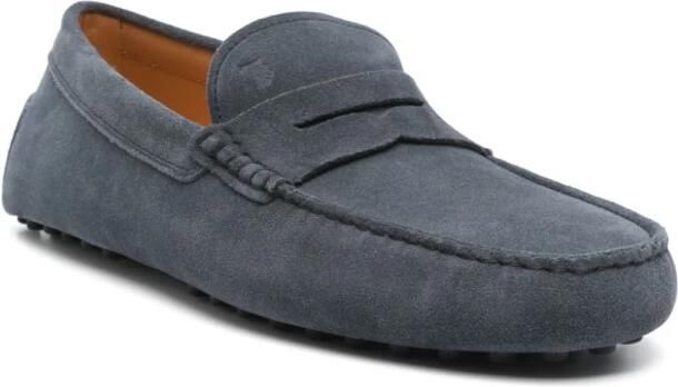 Tod's Navy Blauw Leren Platte Schoenen