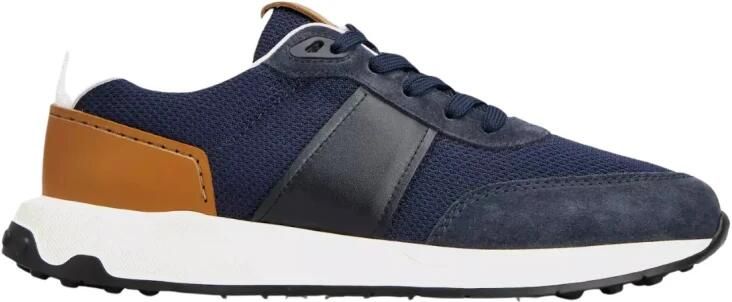 Tod's Navy Blauwe Leren Sneakers