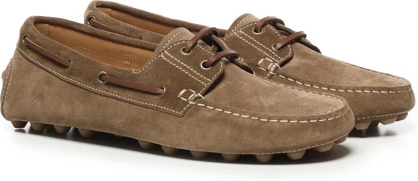 Tod's Platte Suède Schoenen Licht Walnoot Kleur - Foto 3