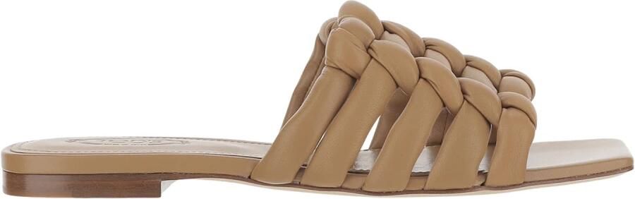 Tod's Sandalen van leer Geweven band Open teen Instapmodel Platte zool Gemaakt in Italië Sa stelling: 100% leer