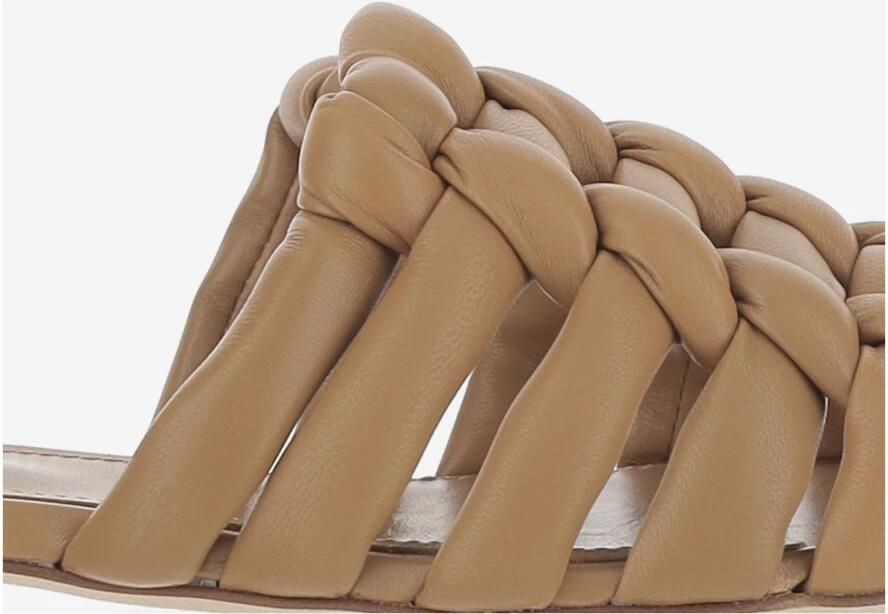 Tod's Sandalen van leer Geweven band Open teen Instapmodel Platte zool Gemaakt in Italië Sa stelling: 100% leer - Foto 2