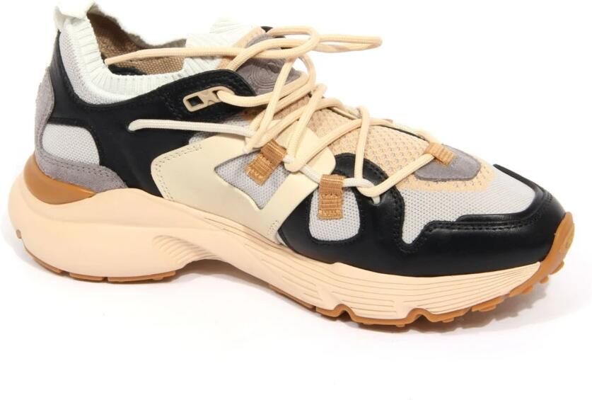 Tod's Sportieve Grijze Stoffen Veterschoenen