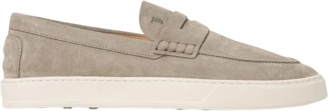 TOD'S Beige Suède Mocassin met Rubberen Zool Beige Heren - Foto 3