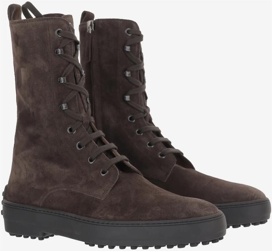 Tod's Suède Veterschoenen Bruin Rits