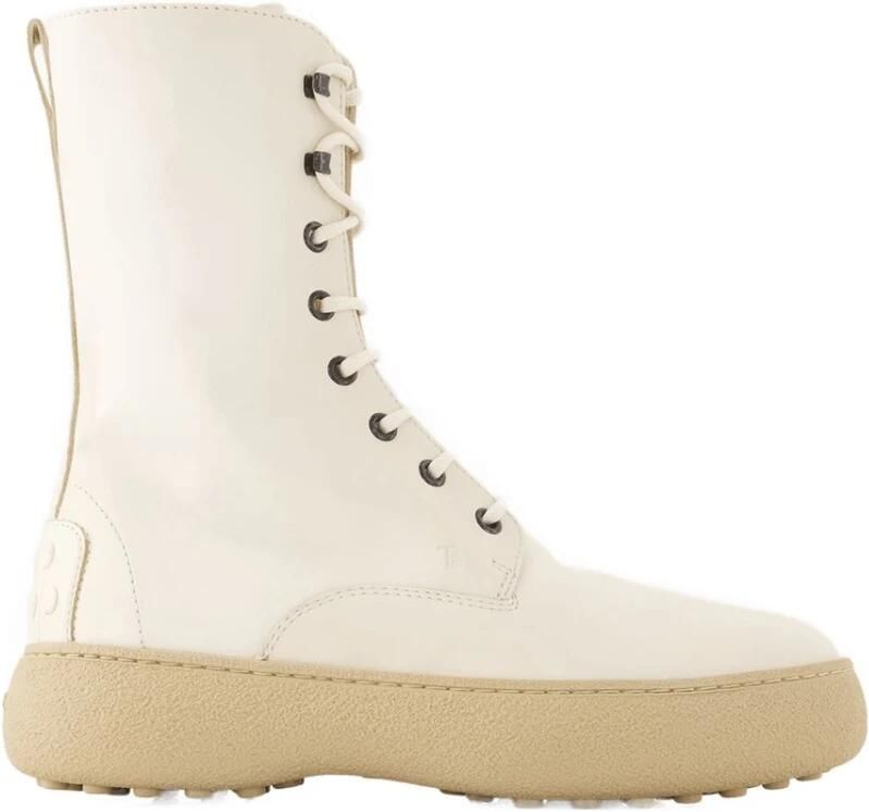 TOD'S Witte Leren Winter Gommini Laarzen White Dames - Foto 2