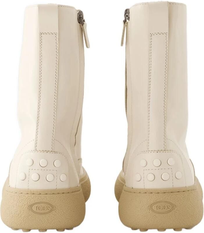 TOD'S Witte Leren Winter Gommini Laarzen White Dames - Foto 3