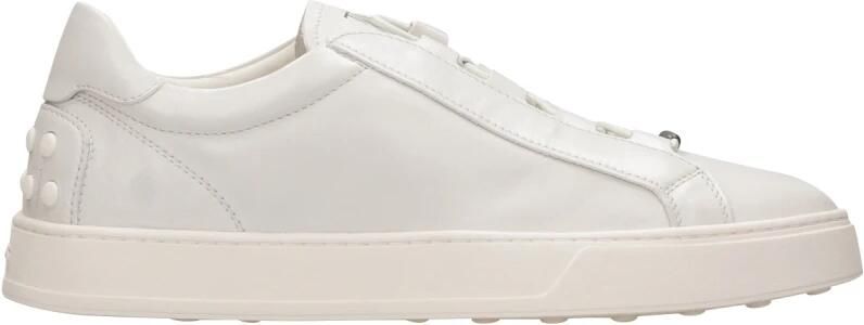 Tod's Witte leren sneakers met logoplaquette