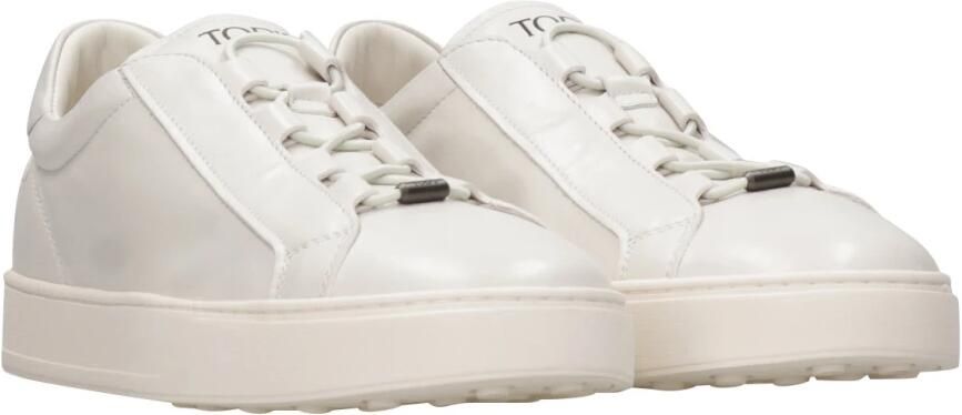 Tod's Witte leren sneakers met logoplaquette - Foto 5