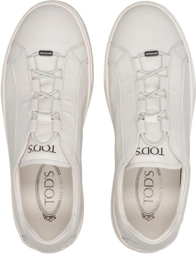 Tod's Witte leren sneakers met logoplaquette - Foto 2