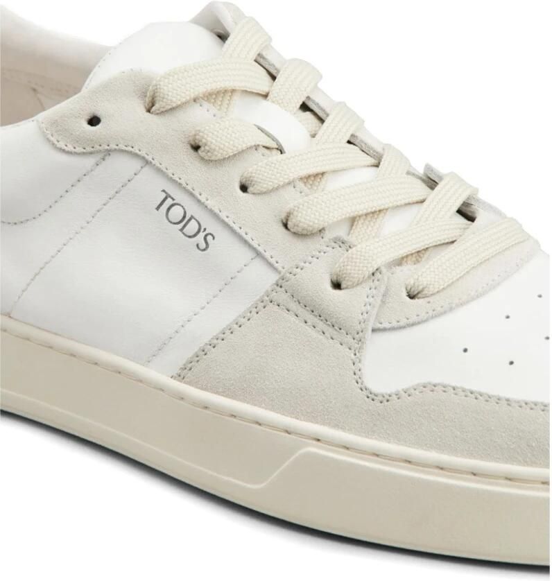 Tod's Witte Sneakers Paneelontwerp Logo Print