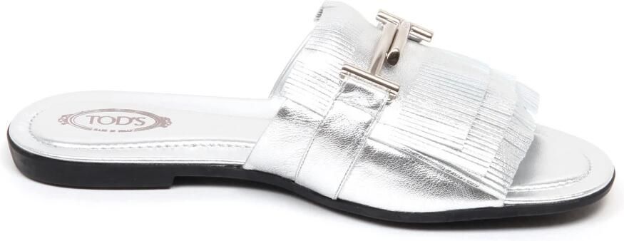 Tod's Zilveren Franje Sandaal Schoen - Foto 3