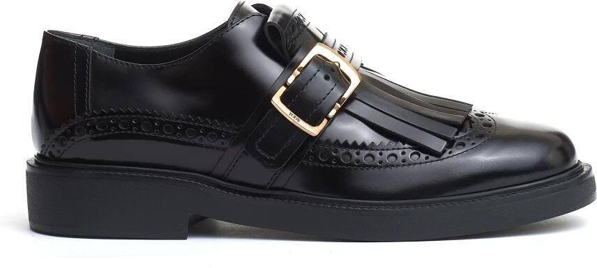 Tod's Zwarte Gesp Franje Loafers