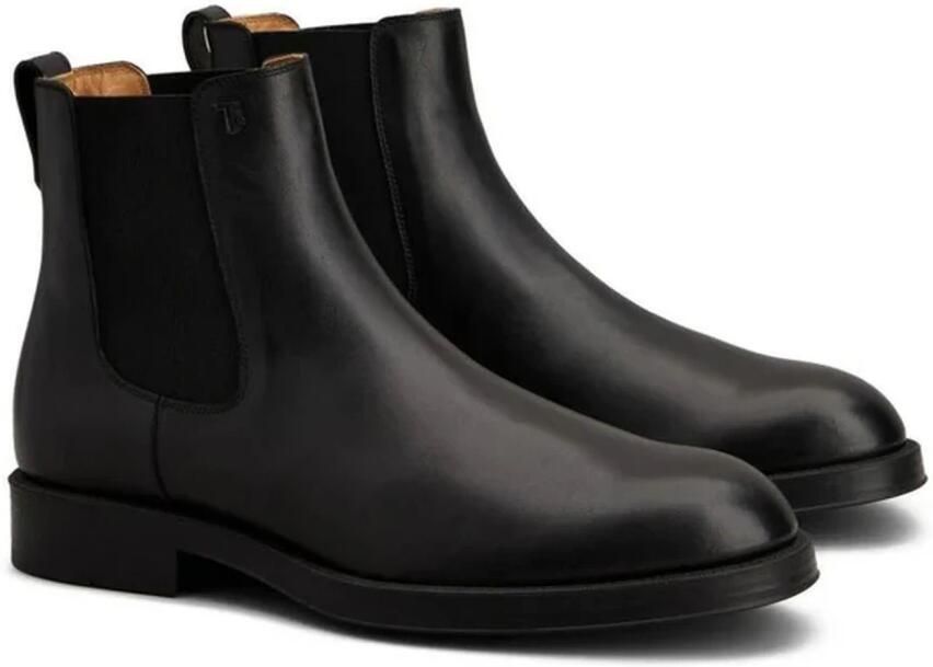 Tod's Zwarte Kalfsleren Enkellaarzen Elastische Inzetstukken - Foto 3