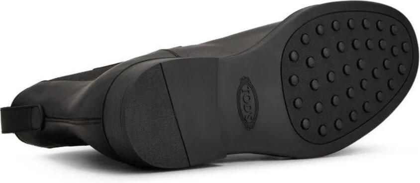 Tod's Zwarte Kalfsleren Enkellaarzen Elastische Inzetstukken - Foto 5