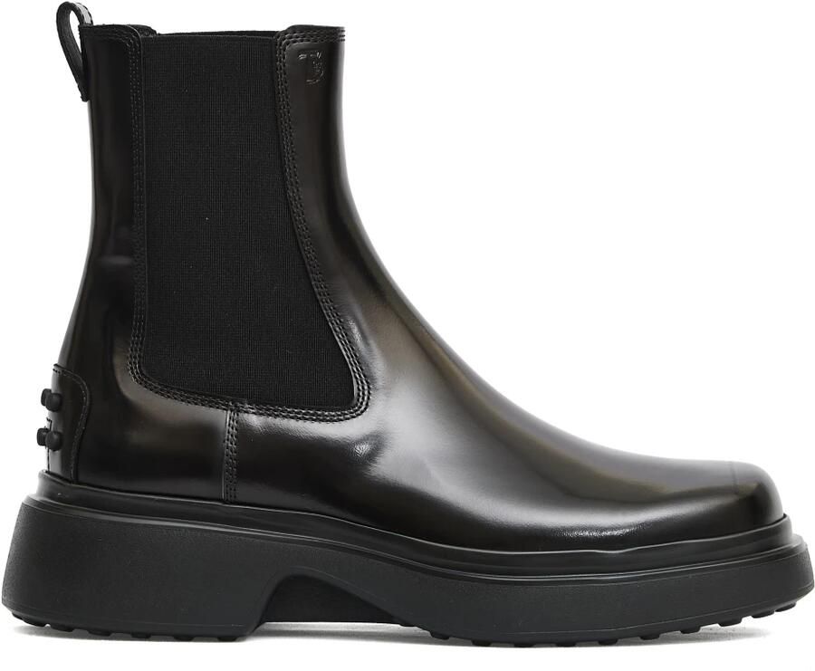Tod's Zwarte Leren Chelsea Enkellaarzen